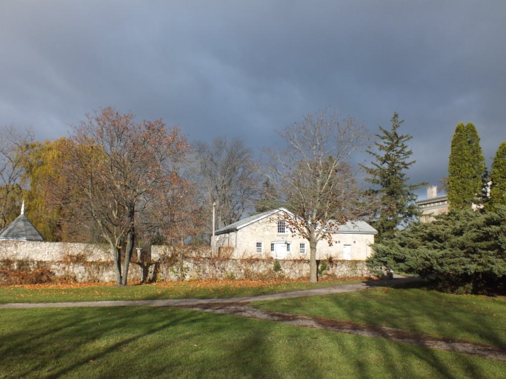 Snow clouds set off the early morning light on the Coach House.