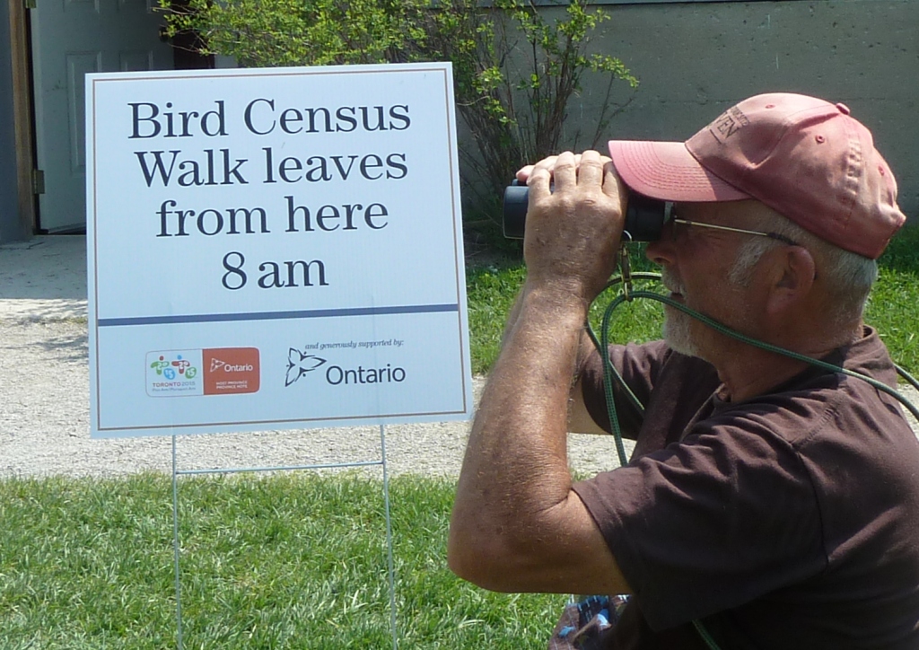 Bird Festival census walk....sign says it all.