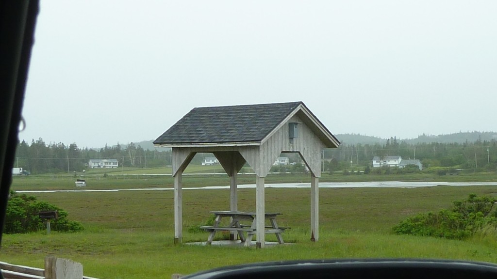 picnic shelter at Castalia Marsh with TRES/EABL nesting box on the side